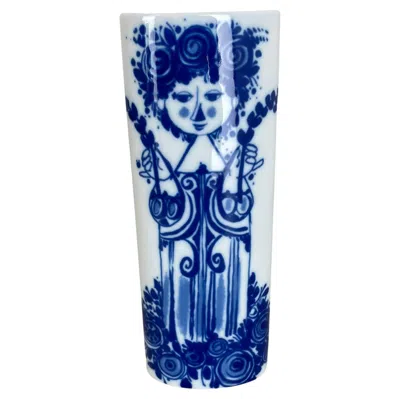 Pre-owned Rosenthal Op Art Porcelain Vase By Björn Wiinblad For  Studio Line Germany, 1970s In Blue
