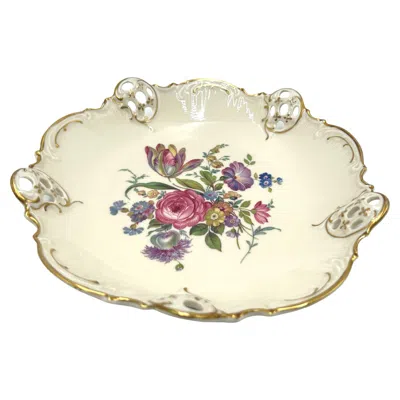 Pre-owned Rosenthal Openwork Plate,  Moliere, Germany, 1938-1952 In White