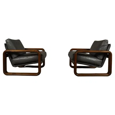 Pre-owned Rosenthal Pair Of "hombre" Lounge Chairs By Burkhard Vogtherr For , 1970s In Brown