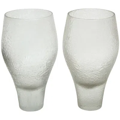 Pre-owned Rosenthal Pair Of  Glass Vases In Gray