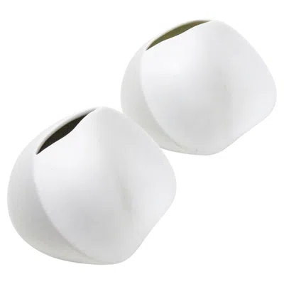Pre-owned Rosenthal Pair Of Uta Feyl Porcelain Vases For  In Gray