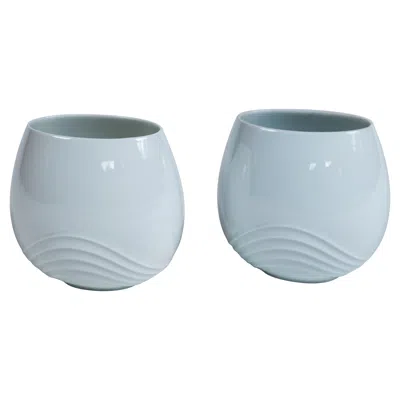 Pre-owned Rosenthal Pair Rosamonde Nairac Vases, , Circa 1960's In Blue