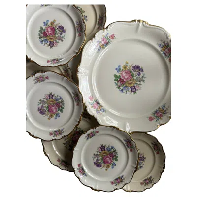 Pre-owned Rosenthal Pompadour Vintage Porcelain 8 + 1 In Gray