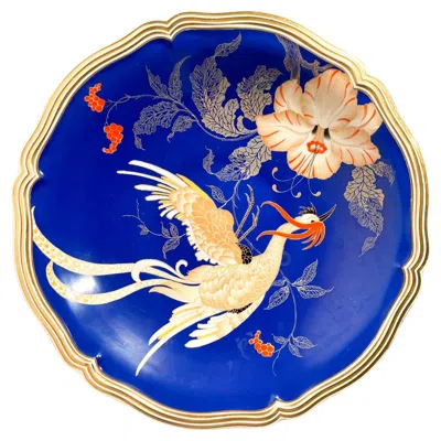 Pre-owned Rosenthal Porcelain Centerpiece Plate Chippendale Decoration 1940s In Blue