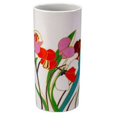 Pre-owned Rosenthal Porcelain Flower Cylinder Vase By Wolf Bauer, Germany In Sand
