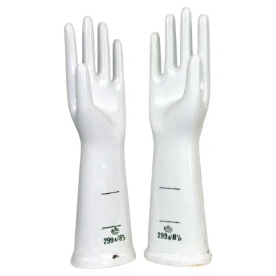 Pre-owned Rosenthal Porcelain Hands Sculpture, Industrial Style, Germany, 1950 In Gray