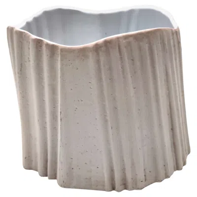 Pre-owned Rosenthal Postmodern Irregular Shaped Grey Earthenware Vase By , Italy In Gray