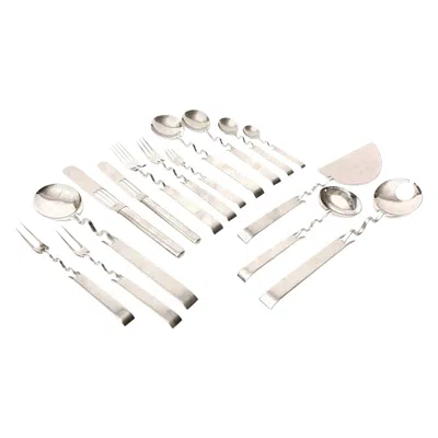 Pre-owned Rosenthal Rare Lino Sabattini Sculptura Flatware Set For  60 Pieces 70's In Gray
