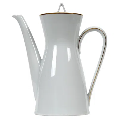 Pre-owned Rosenthal Raymond Loewy For  ‘form 2000' Coffee Pot, 1954, White & Gold Ceramic