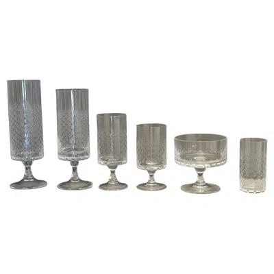 Pre-owned Rosenthal Service For Six  “romance” Crystal Stemware By Bijorn Wiinblad In Gray