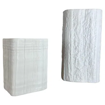 Pre-owned Rosenthal Set Of 2 Original 70s Op Art Vase By Martin Freyer For , Germany, 1970s In Transparent