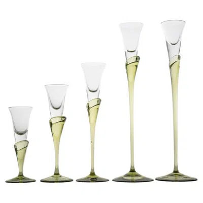 Pre-owned Rosenthal Set Of 5  Studio Line Papyrus Candle Holders, Michael Boehm In Beige