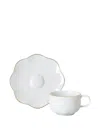 Rosenthal Sonetto Rimmed Scalloped Espresso Cup Set In White