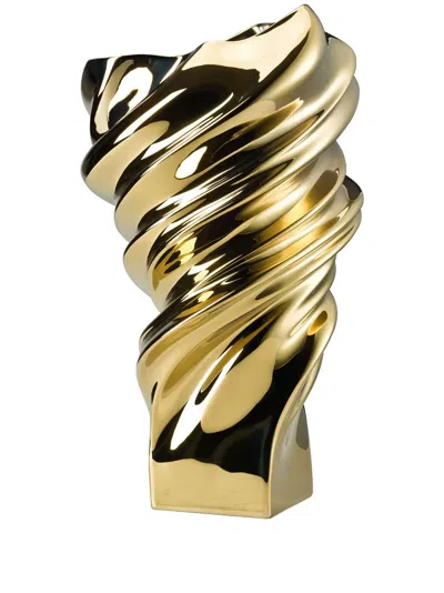Rosenthal Squall Porcelain Vase In Gold/gold