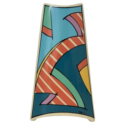Pre-owned Rosenthal Studio Linie Flash One Vase Ceramic , 1980s Memphis In Blue