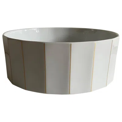 Pre-owned Rosenthal Tapio Wirkkala  Germany Studio Line Polygon White & Gold Serving Bowl