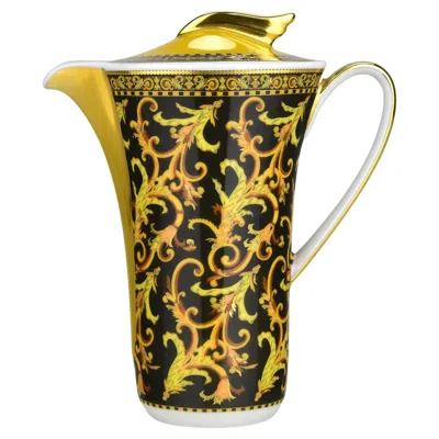 Pre-owned Rosenthal Versace “barocco” Creamer / Milk Jug With Gold Accents In Brown