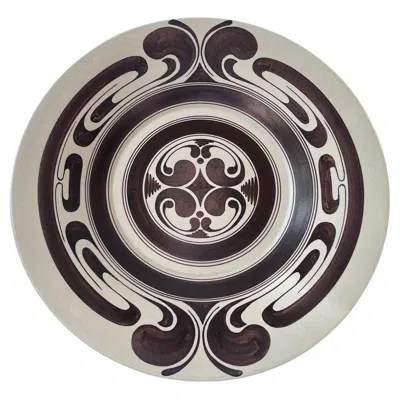 Pre-owned Rosenthal Vintage German Hand-painted Charger Or Wall Plaque By  Studio-line In Gray