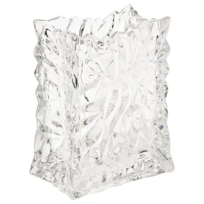 Pre-owned Rosenthal Vintage  Crystal Paper Bag Glass Vase 1960's Modern Design In Gray