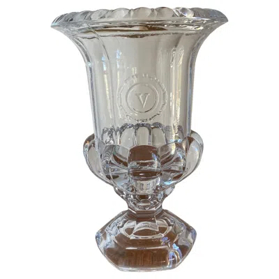 Pre-owned Rosenthal Vintage Val Saint Lambert Crystal Vase With Scalloped Rim In Transparent