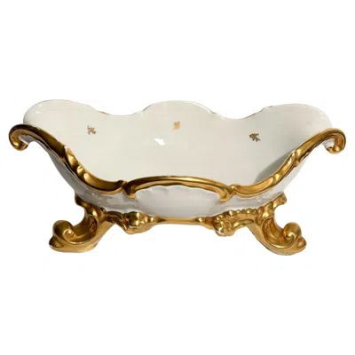 Pre-owned Rosenthal White And Gold 1960s Porcelain Centerpiece