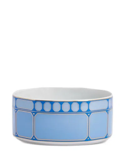 Rosenthal X Swarovski Geometric-print Porcelain Bowl In Blue