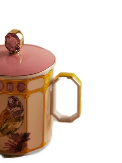 Rosenthal X Swarovski Idyllia Bird-print Mug (8.6cm X 11.2cm X 10.4cm) In Multi
