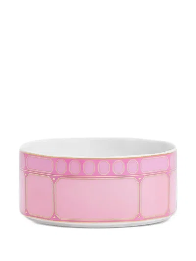 Rosenthal X Swarovski Signum Geometric-print Bowl In Pink