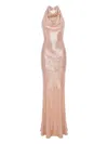 Roserry Capri Cowl-neck Maxi Dress In Gold