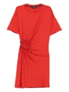 Roserry Carmen Rose-detail Ring-detail Mini Dress In Red