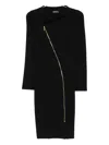 Roserry Chelsea Asymmetric-zip-fastening Midi Dress In Black