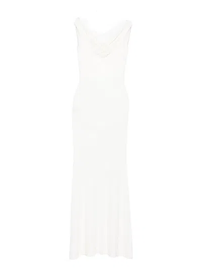 Roserry Embellished Sleeveless Maxi Dress In White