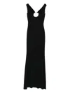 Roserry Flower-embellished Maxi Dress In Black