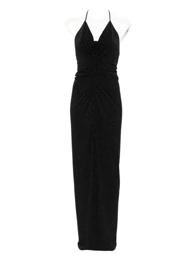 Roserry Halterneck Open-back Midi Dress In Black