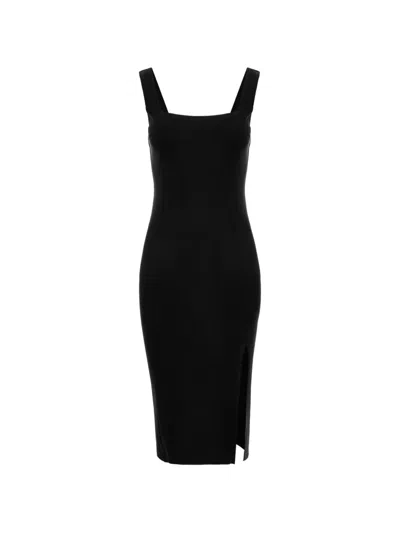 Roserry Kensington Side-slit Midi Dress In Black