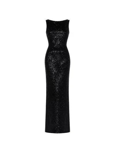 Roserry Kylie Sequin-embellished Sleeveless Maxi Dress In Black