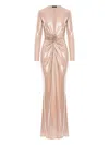 Roserry Mallorca Floral Maxi Dress In Metallic