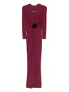 Roserry Mallorca Flower-embellished Twist-front Maxi Dress In Red