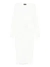 Roserry Mallorca Twist-front Midi Dress In White