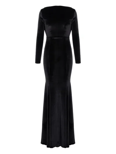 Roserry New York Long-sleeve Maxi Dress In Black