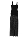 Roserry Polka-dot Square-neck Maxi Dress In Black
