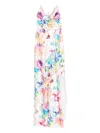 Roserry Seville Halterneck Floral-print Maxi Dress In White