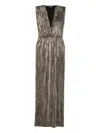Roserry Sleeveless V-neck Midi Dress In Gold