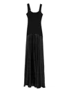 Roserry Square-neck Satin Dress In Black