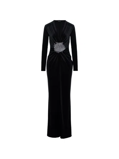 Roserry Tifanny Velvet Maxi Dress In Black