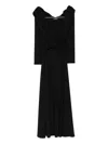 Roserry Tuscany Off-shoulder Wrap Midi Dress In Black