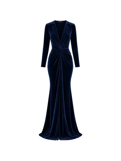 Roserry Twist-detail Scarlett Maxi Dress In Blue