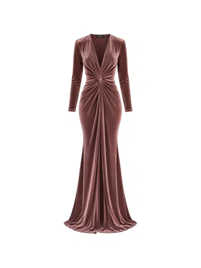 Roserry Twist-detail V-neck Maxi Dress In Pink