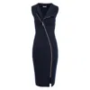 Roserry Women's Blue Chelsea Sleeveless Zipped Jersey Midi Dress In Navy In Blue