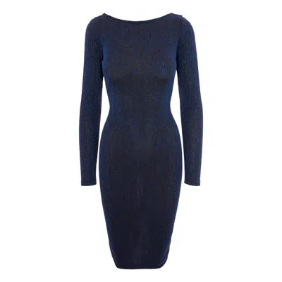 Roserry Women's Blue Ibiza Glitter Jersey Midi Dress In Navy